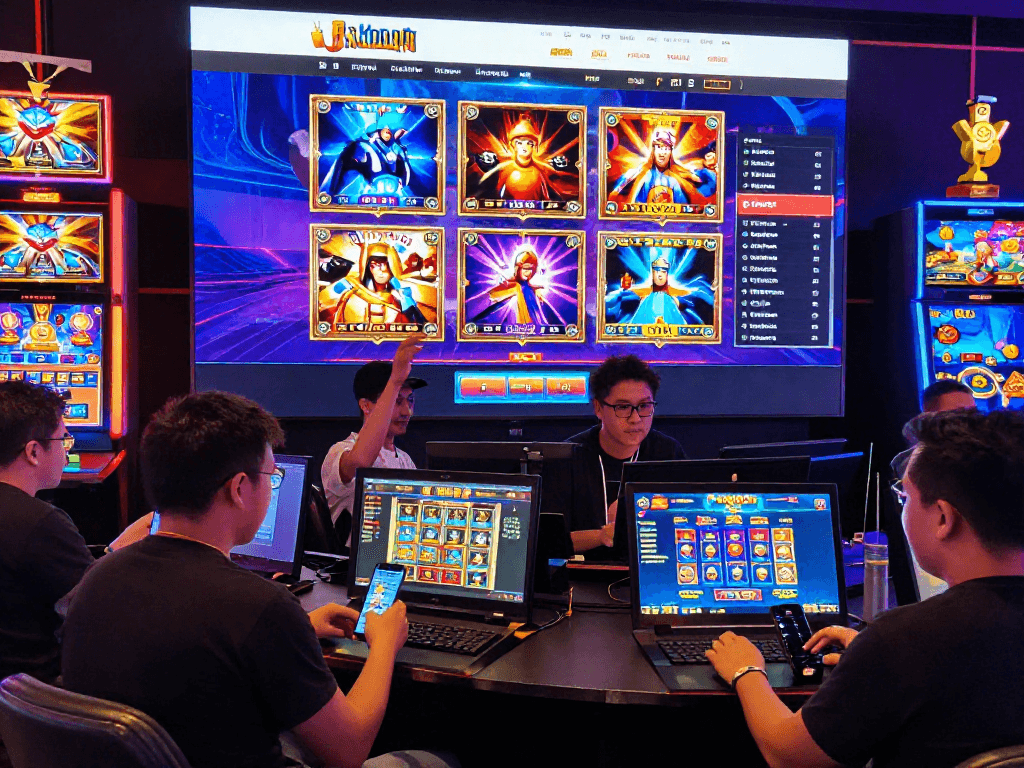 trang chủ nổ hũ online gaming homepage with players engaging in diverse slot games