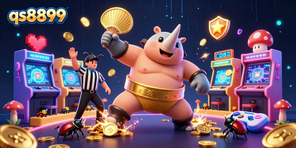 Experience the excitement at qs8899 with colorful gaming elements and vibrant characters adding thrill to the scene.
