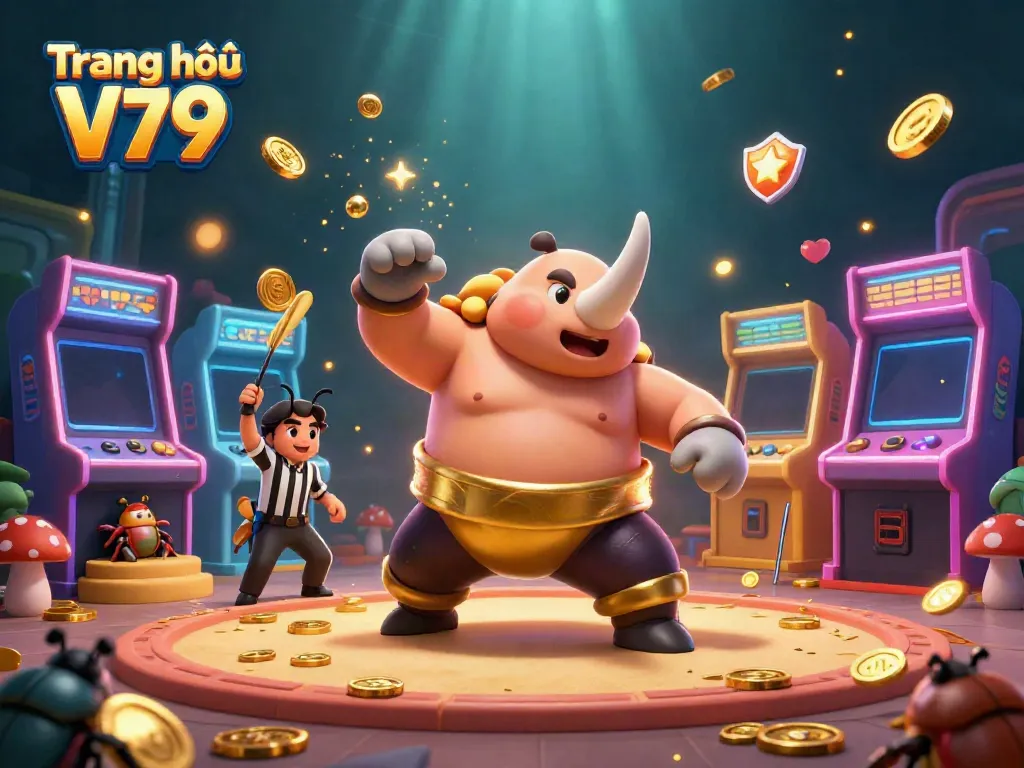 Experience exciting gameplay at Trang chủ V79 with vibrant 3D characters amidst colorful casino elements