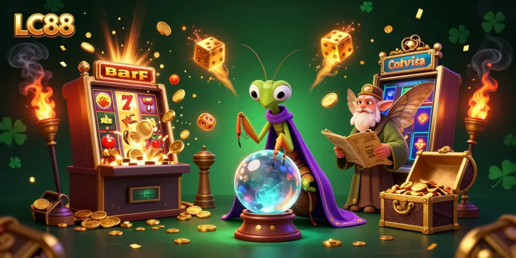 Experience the enchanting world of LC88, featuring vibrant 3D characters amidst a spectacular jackpot scene.
