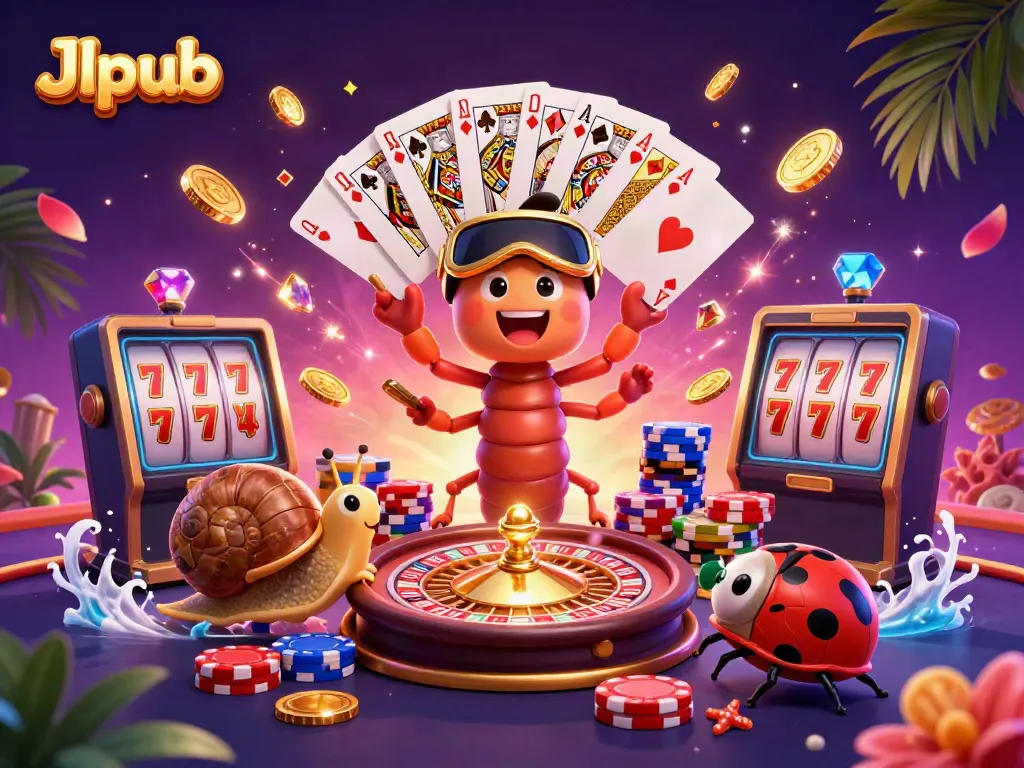 Engage with exciting gameplay at Jlpub featuring a vibrant 3D casino scene.