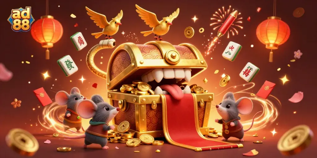 Experience the excitement of ad 88 with vibrant casino elements and captivating characters.