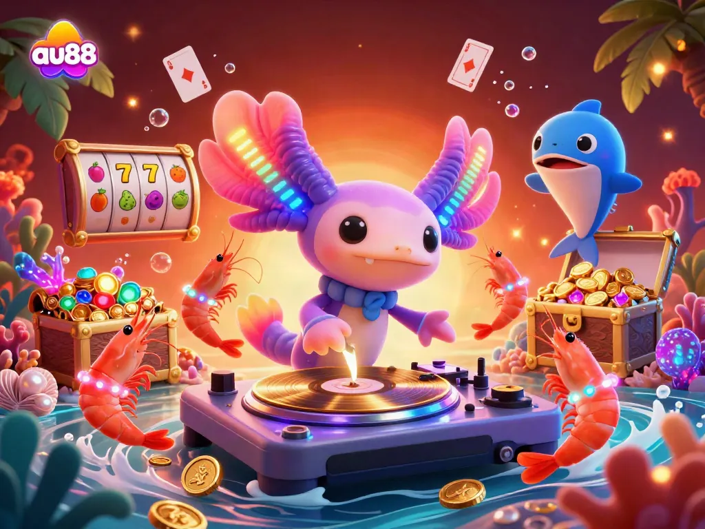 Experience thrilling gameplay with iconic au88 symbols in a vibrant underwater scene featuring dynamic characters.
