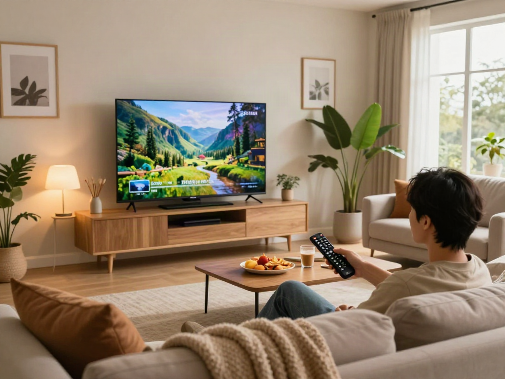 Profitez de l'expérience Iron tv dans un salon moderne et accueillant, ambiance chaleureuse.