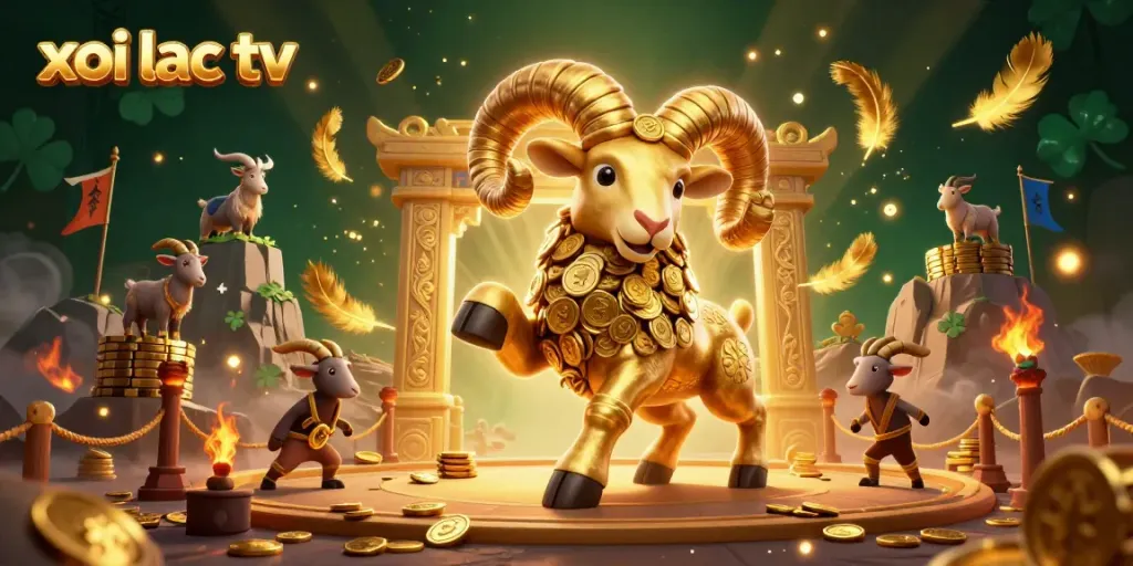 Engage in dynamic betting action with xoi lac tv and golden characters in a vibrant 3D casino illustration.