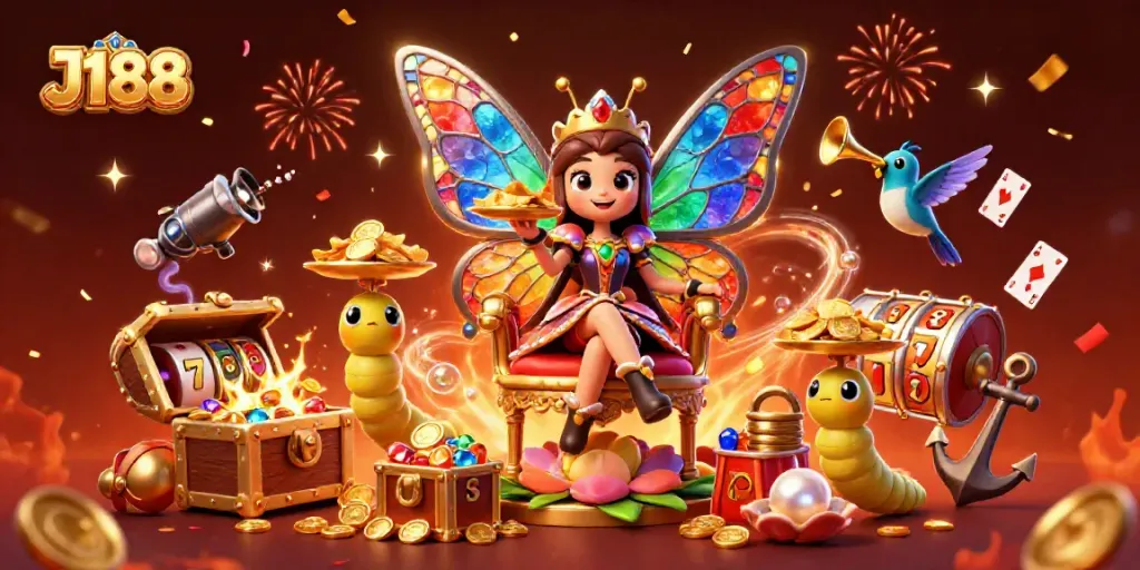 Experience thrilling gameplay at J188 with vibrant casino themes and lively characters.