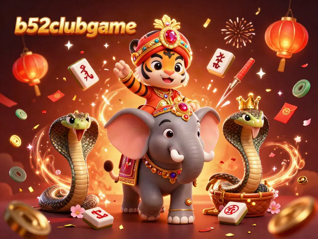 Engage in thrilling gaming at b52clubgame with a vibrant 3D casino illustration showcasing exciting characters and elements.